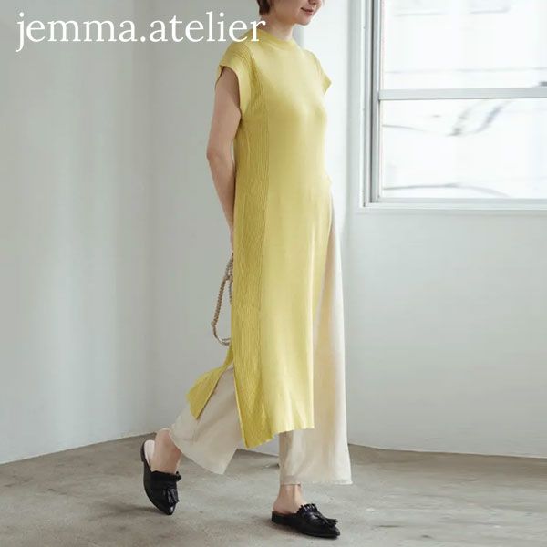 Jemma.atelier ジェマアトリエ サイドスリットニットワンピ 211-15-204