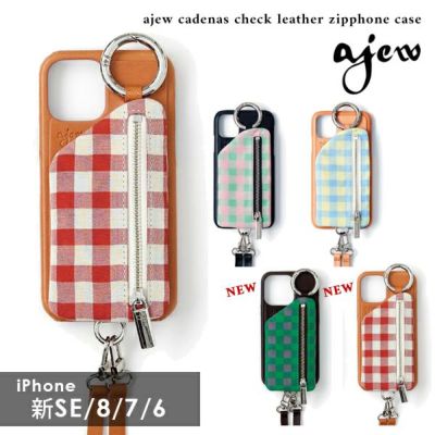 ajew エジュー ajew cadenas check leather zipphone case【iPhone 新