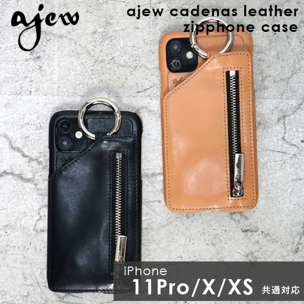 ajew エジュー  ajew cadenas leather zipphone case<br>【iPhone 11Pro/X/XS対応】 ac201900211p