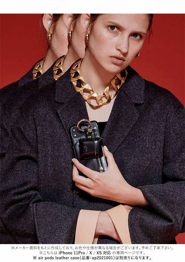 ajew エジュー  ajew cadenas leather zipphone case<br>【iPhone 11Pro/X/XS対応】 ac201900211p