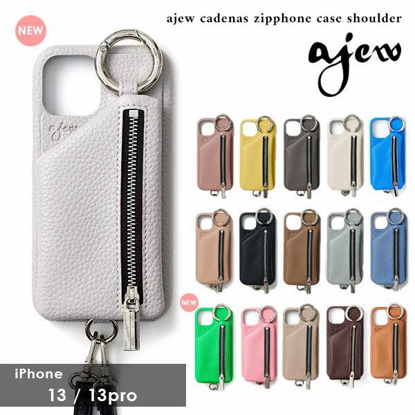  ajew エジュー ajew cadenas zipphone case shoulder【iPhone13シリーズ対応】 ac201900713