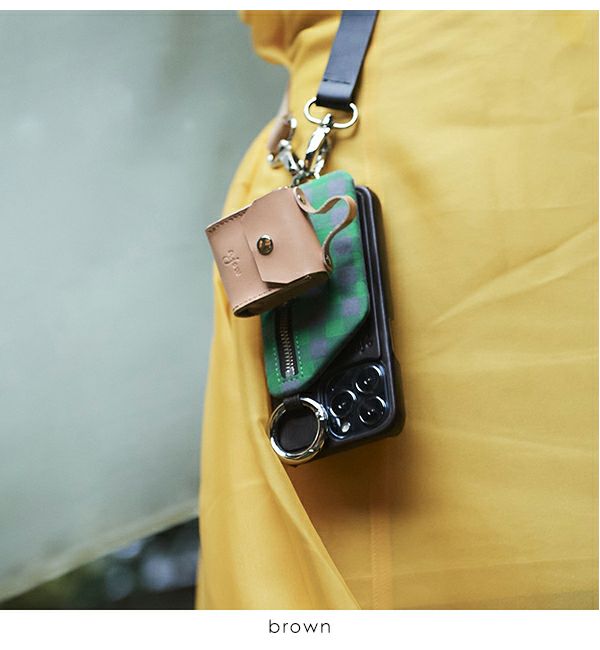 ajew エジュー ajew cadenas check leather zipphone case【iPhone13