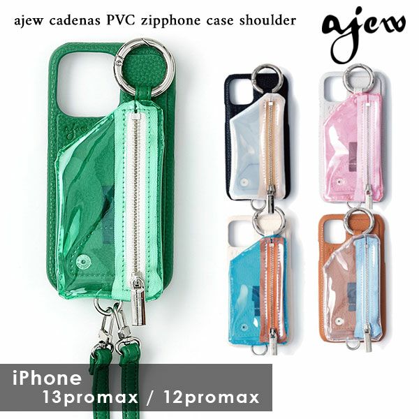 ajew エジュー ajew cadenas PVC vertical zipphone case shoulder 