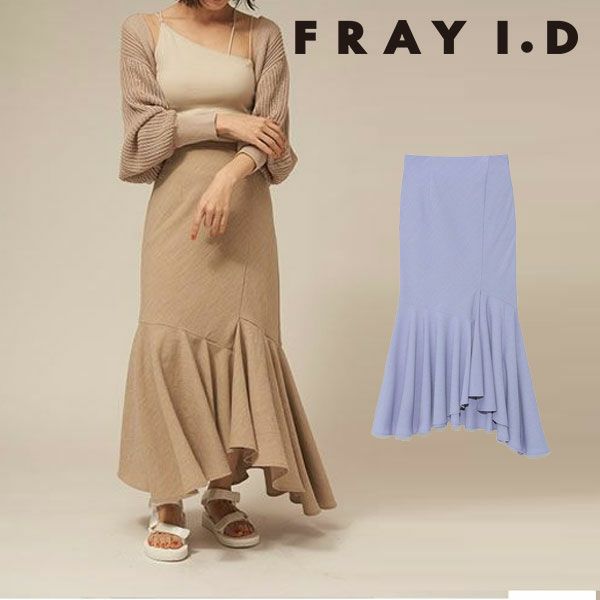 FRAY I.D フレイアイディー リネンライクラッフルアシメスカート