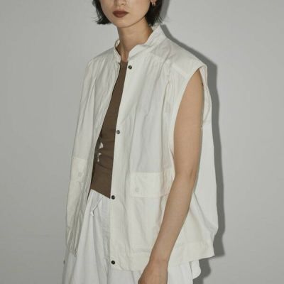 安売りami様専用 Flappocket Cotton Vest ホワイト トップス