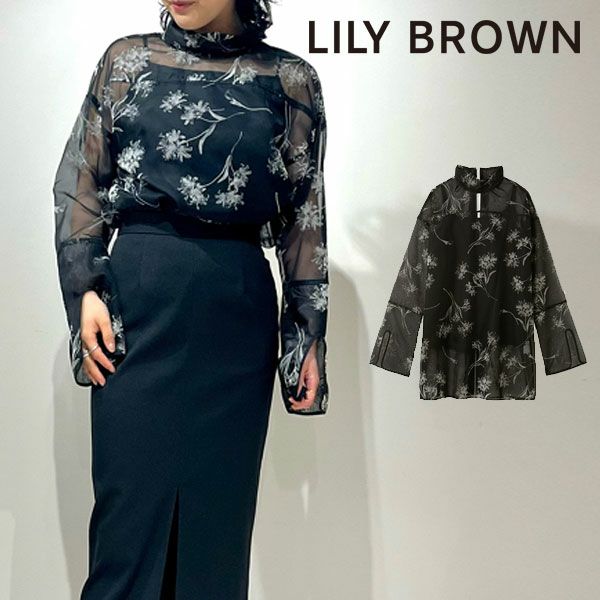 Lily Brown - リリーブラウン フロッキー オーガンジー セットワンピースの