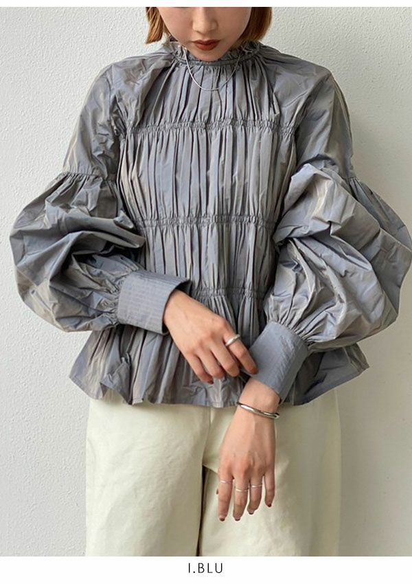 即納】 TODAYFUL トゥデイフル Chambray Shirring Blouse 12320411  