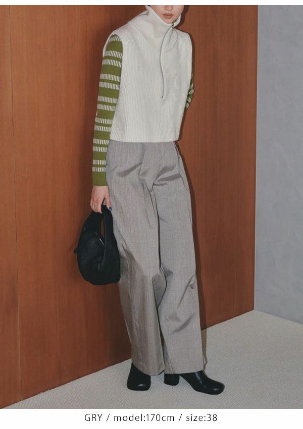 Jacquard Tuck Trousers Todayful 36 - カジュアルパンツ