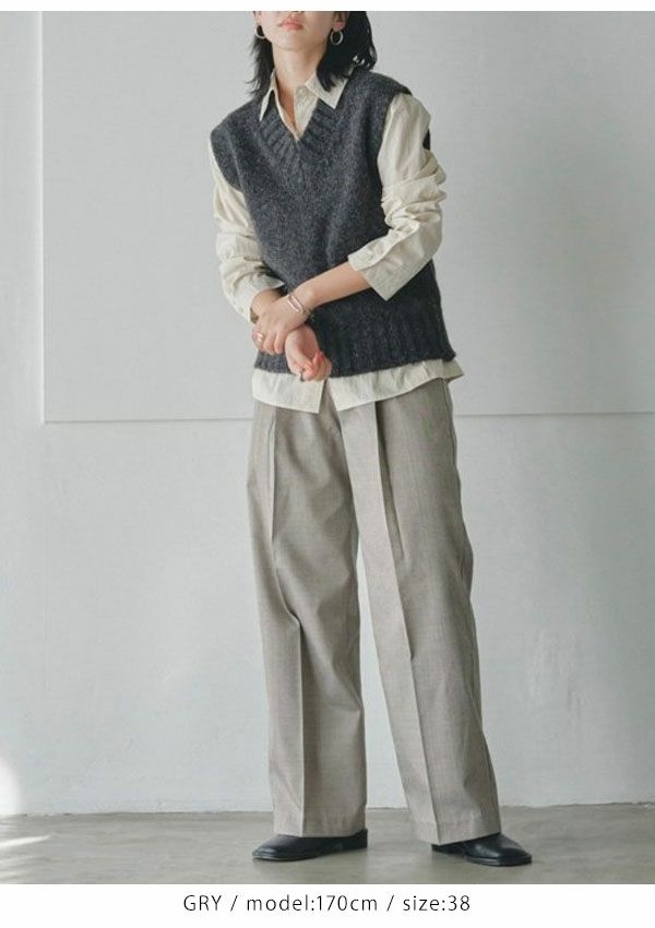 Jacquard Tuck Trousers Todayful 36 - カジュアルパンツ