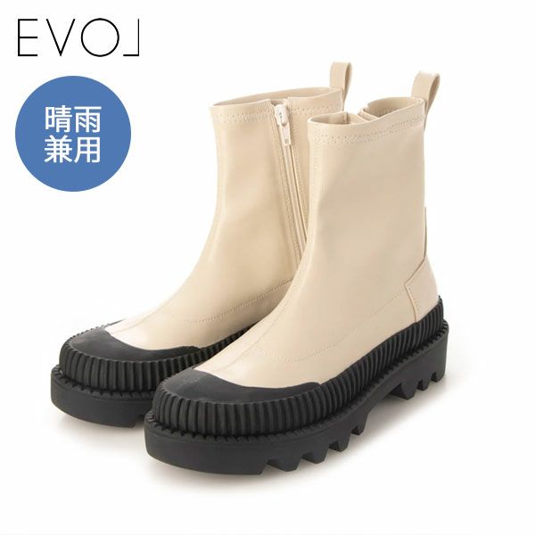 【WINTERSALE30%OFF】《即納》イーボルEVOL晴雨兼用トラックソールストレッチブーツガムソールチェルシーブーツレインブーツit9850