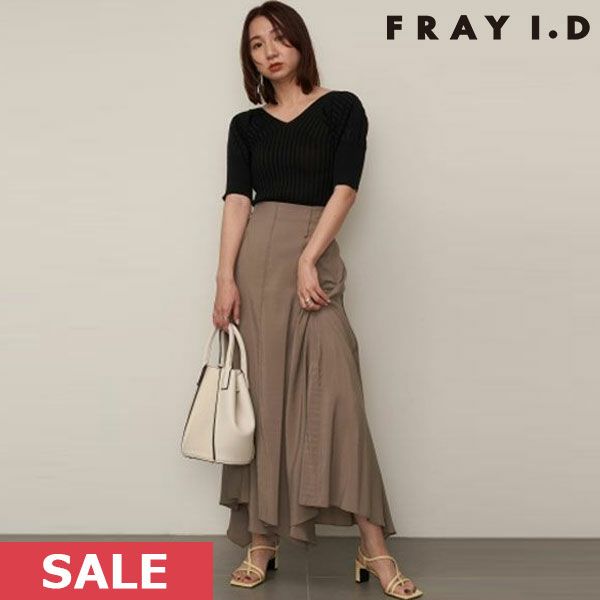 FRAY I.D フレイアイディー ピンタックヘムフレアスカート fwfs232008