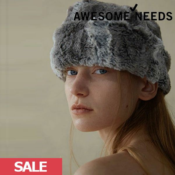 AWESOME NEEDS オーサムニーズ BUTTON HAT bhat | DOUBLE HEART(ダブル