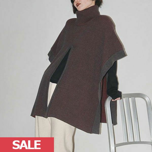 TODAYFUL トゥデイフル Bicolor Turtle Knit Cape 12320514 | DOUBLE