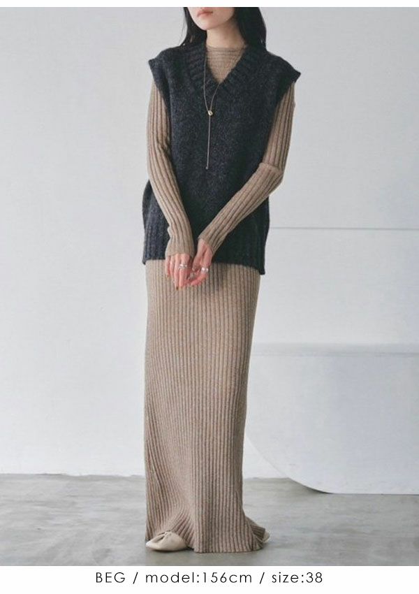 みみぃさま専用ページ　トゥデイフル Layered Knit Dress約37cm身幅