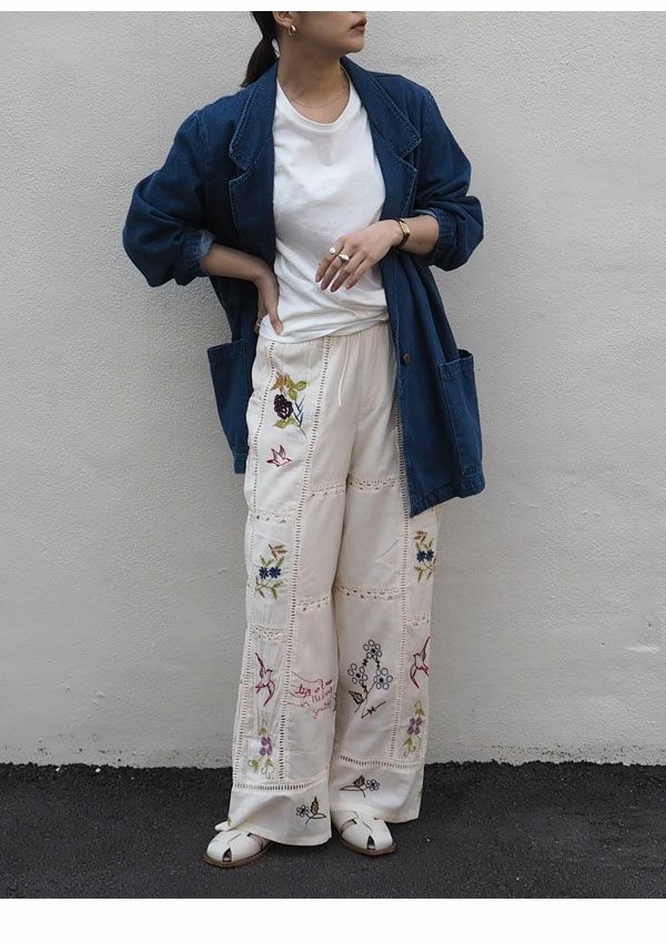 TODAYFUL トゥデイフル 予約 Embroidery Patchwork Trousers 12410703 