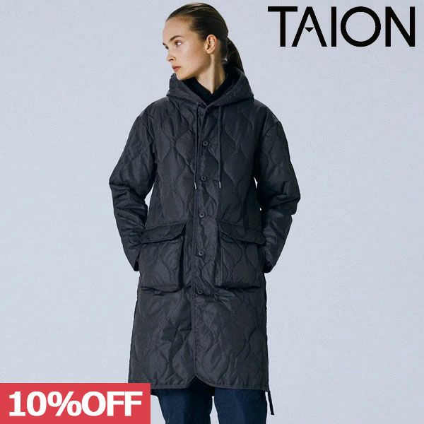 【WINTERSALE10%OFF】《即納》タイオンTAIONアウター23winterミリタリーフードダウンコートロング丈長袖防寒ユニセックス106bml-long