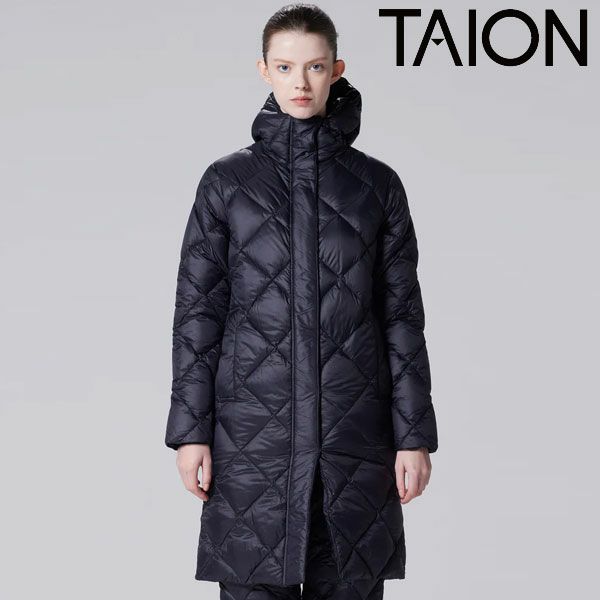 《即納》タイオンTAIONアウター23winterシティフードロングダウンジャケットミドル丈長袖防寒ユニセックス106coci