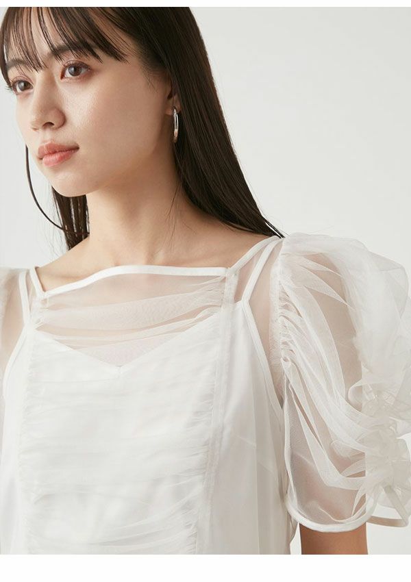 SNIDEL（スナイデル）の「ギャザーパフスリチュールTOPS（T