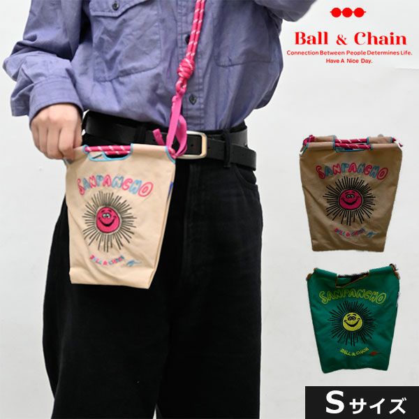 送料無料】【即納】 Ball＆Chain ボールアンドチェーン 正規品 R.SANPANCHO Sサイズ 太陽 バッグ ショッピングバッグ エコバッグ  トートバッグ ショルダー 刺繍 ギフト 314202 san hideaki mihara | DOUBLE HEART(ダブルハート)  オンラインセレクトショップ