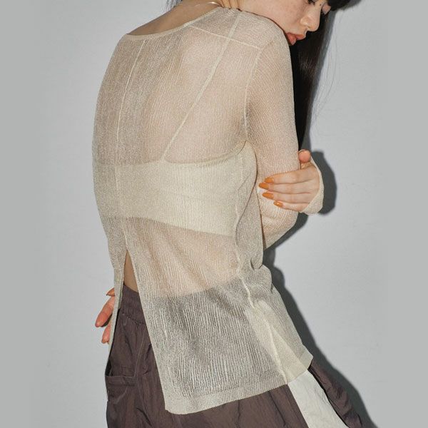 TODAYFUL トゥデイフル Slit Sheer Knit 12310521 | DOUBLE HEART