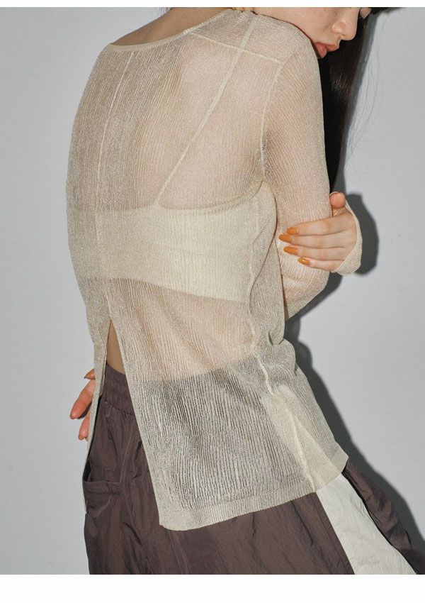 TODAYFUL トゥデイフル Slit Sheer Knit 12310521 | DOUBLE HEART