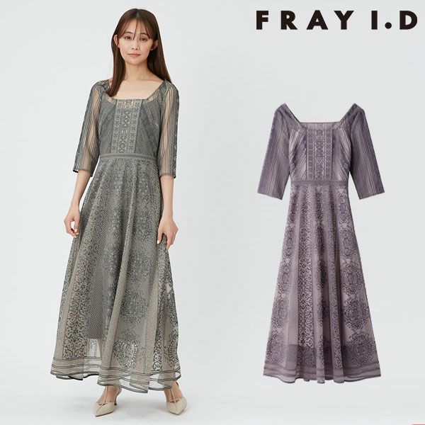 FRAY I.D フレイアイディー オーナメントパネルスクエアードレス