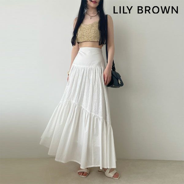 LILY BROWN リリーブラウン コットンレースボリュームスカート ...