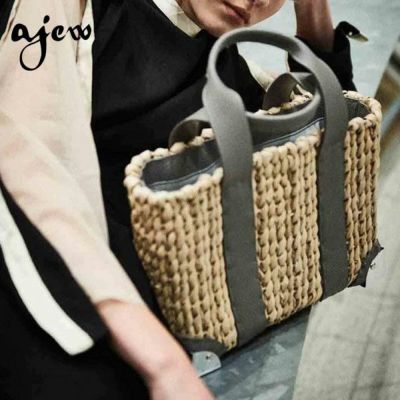 即納】 ajew エジュー TAN leather check basket（S） ot2021002