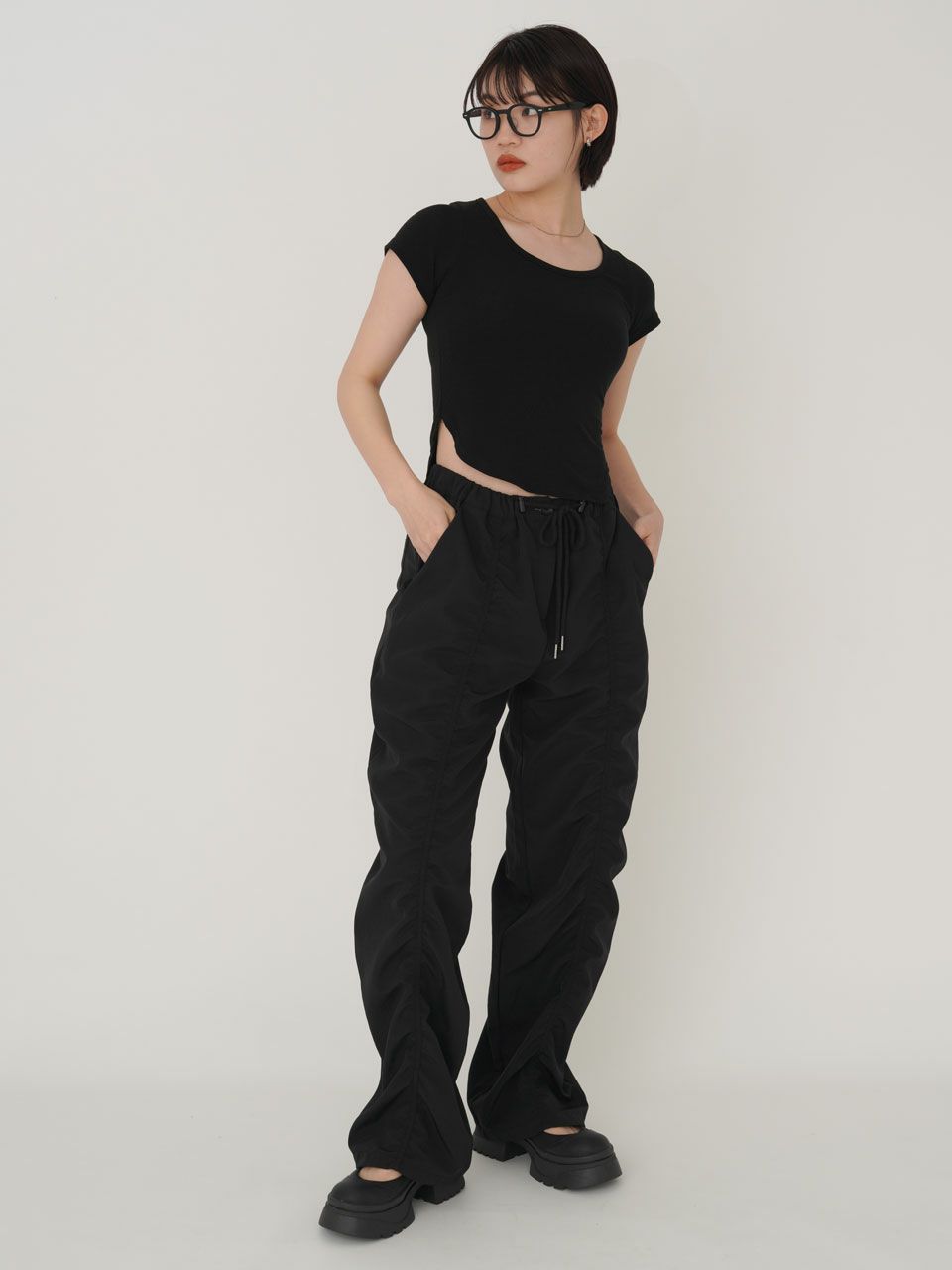 iGUISER エギュゼ shirring nylon pants 011