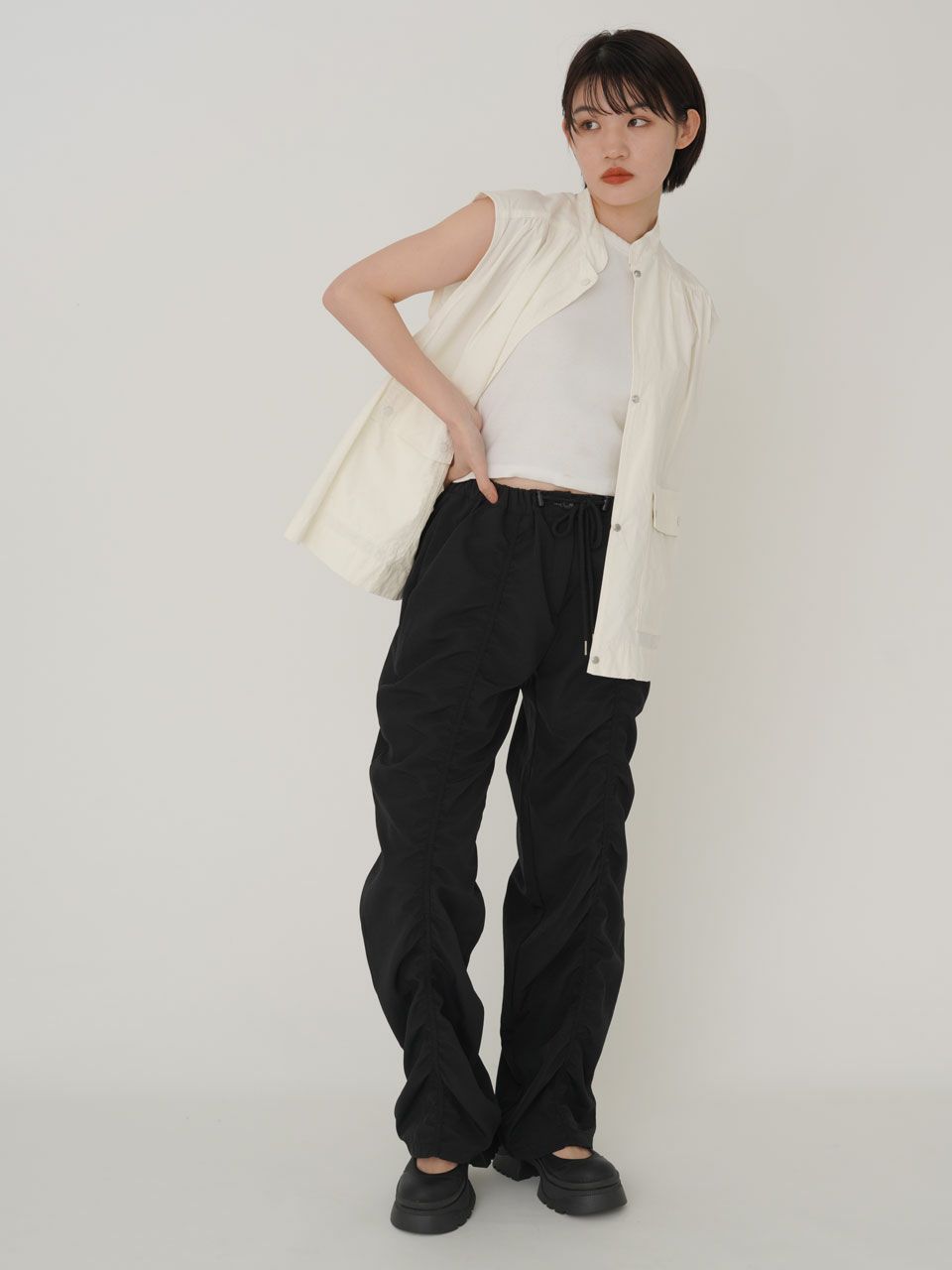 iGUISER エギュゼ shirring nylon pants 011