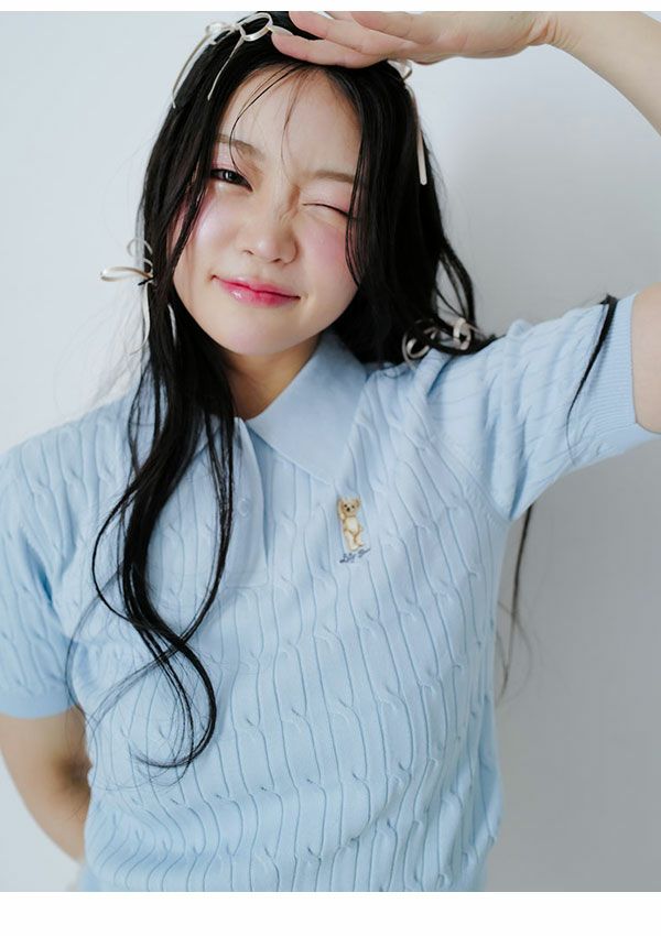 lilybrown サングラスLily Bearポロニットプルオーバー Lily Brown - サングラスLily Bearポロニットプルオーバーの通販