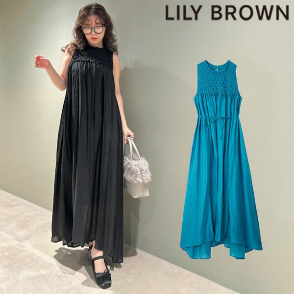 SALE30%OFF】 【即納】 リリーブラウン LILY BROWN ワンピース 24秋冬 スモッキングフレアワンピース ドレス ノースリーブ ロング丈  結婚式 lwfo244018 | DOUBLE HEART(ダブルハート) オンラインセレクトショップ