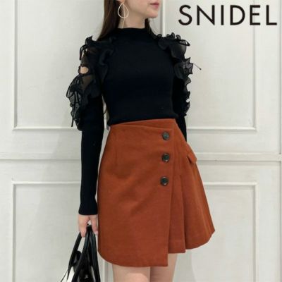即納】 SNIDEL スナイデル プリーツシフォンレイヤードプリント