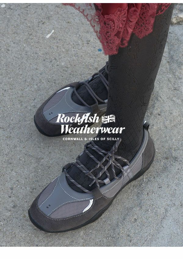 (新品）Rockfish バレーシューズuk4.5 ROCKFISH WEATHERWEAR NICOLE WEAVING LACEUP SNEAKERS BLACK