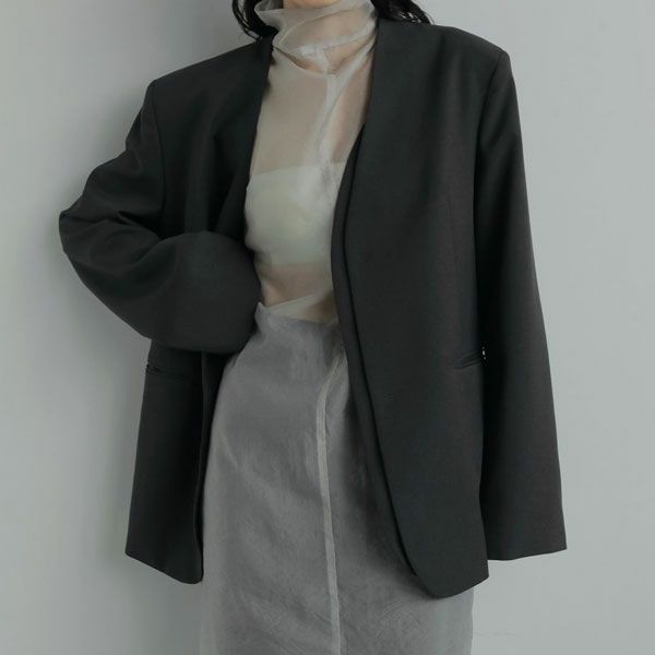 ノーカラージャケット aere pullover jacket アンヌーク anuke 2025FallWinter アウター Collarless Over