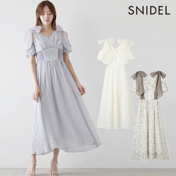 SNIDEL snidel / スナイデル 肩リボンJQキャミワンピース 24春夏