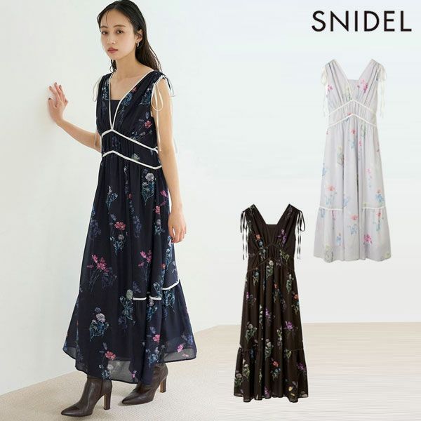 スナイデル SNIDEL ワンピース 25秋冬 フラワードロスト