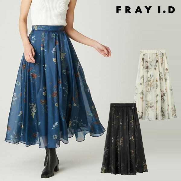 FRAY I.D スカート フロッキーフラワースカート : ZOZOTOWN Yahoo!店