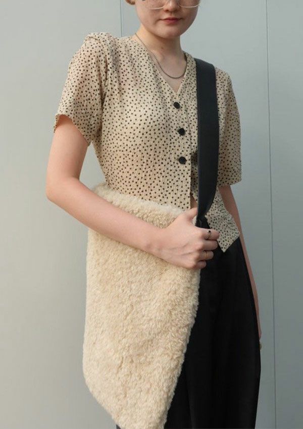 anuke/Vneck Dot Blouse 半袖 ànuke online store（アンヌーク