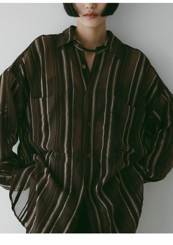 アンヌーク anuke 2026SpringSummer トップス Sheer Stripe Shirts 2月