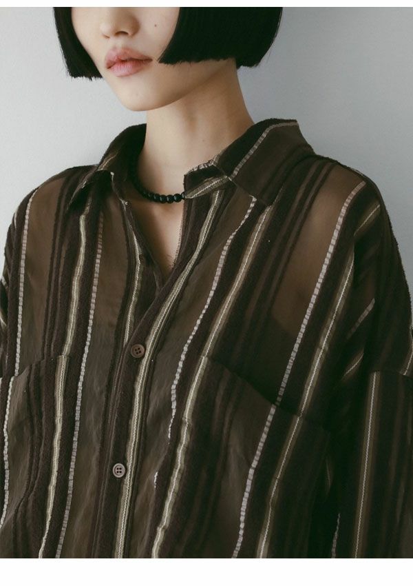 即納】 アンヌーク anuke 2025FallWinter トップス Sheer Stripe