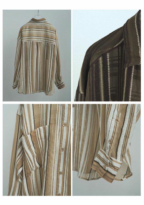 ストライプ柄 長袖Tシャツ　アンヌーク anuke ANUKE アンヌーク Pattern Big Long T-shirts 即日発送