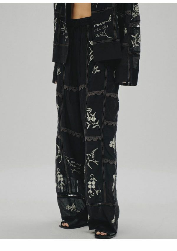 TODAYFUL Embroidery Patchwork 刺繍　パンツ　38 todayful 刺繍 38 todayful トゥデイフル 38 エンブロイダリーパッチ