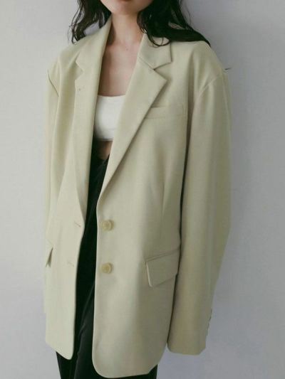 anuke クリーム色 オーバーサイズジャケット anuke（アンヌーク） 【SALE】アンヌーク 即日発送 Satin Slit Jacket