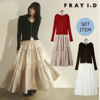 frey フレイ double pocket skirt FRAY I.D（フレイ・アイディー） 22秋冬 プリントフレアスカート 22