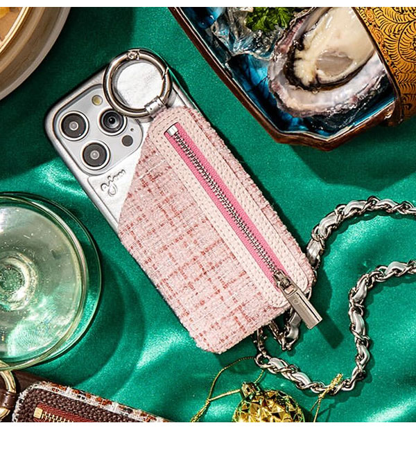 iPhoneProMax対応】 エジュー ajew tweed cadenas zipphone case 2月
