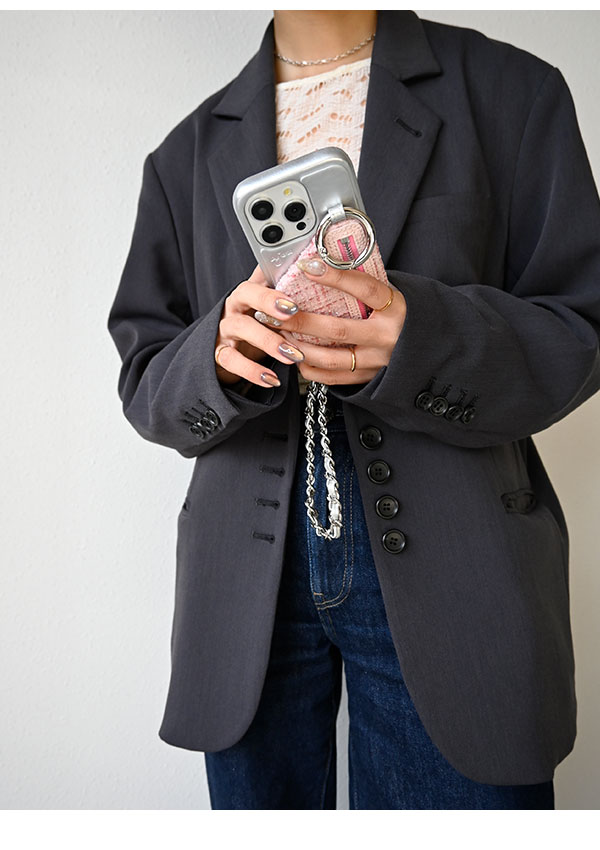iPhoneProMax対応】 エジュー ajew tweed cadenas zipphone case 2月