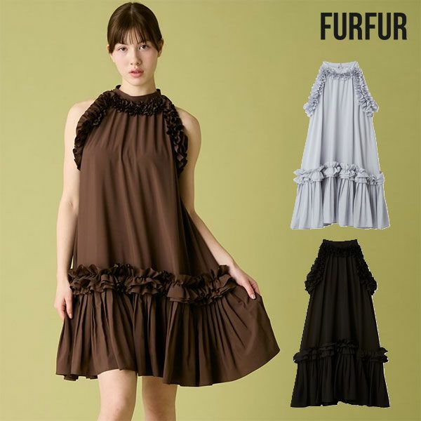 SALE20%OFF】【即納】 ファーファー FURFUR ワンピース チュールフリル